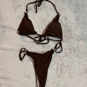 SHEIN Chocolate Brown Bikini Set, Size Small, New Without Tags